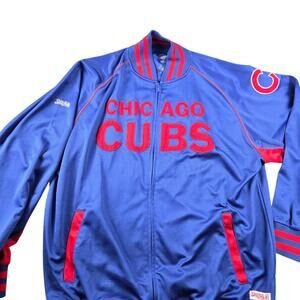 Vintage Chicago Cubs MLB Stitches Full Zip Track Jacket Blue Red Size XL #333
